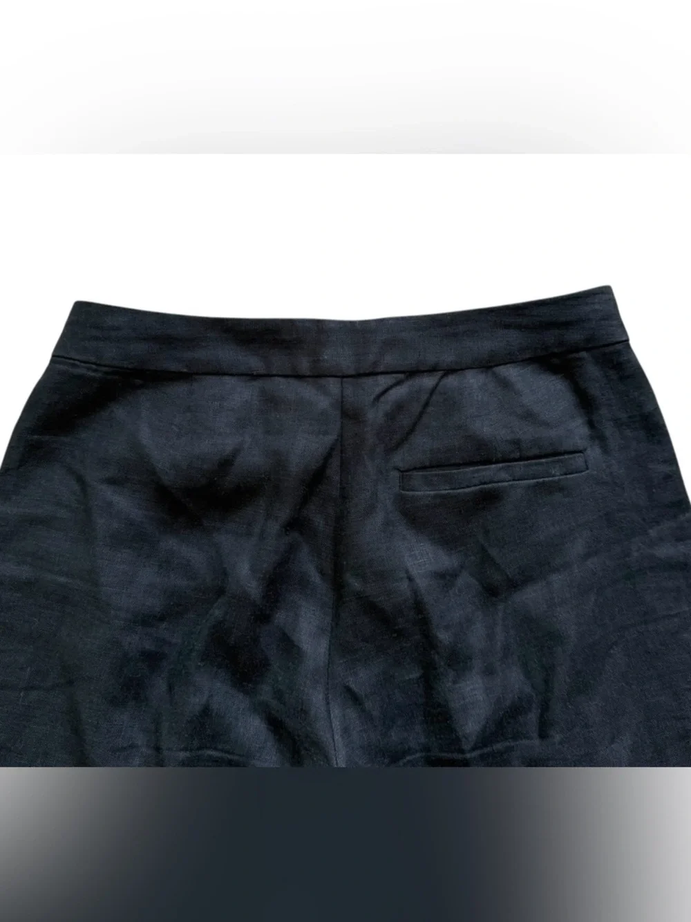 Banana Republic Linen Pants Womens 4 Black Straight Leg Lightweight Minimalist